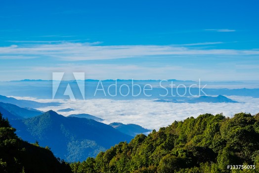 Picture of Landscape view point many mist in mountain at Chiengmai